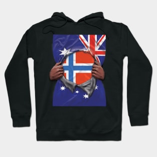 Norway Flag Australian Flag Ripped - Gift for Norwegian From Norway Hoodie